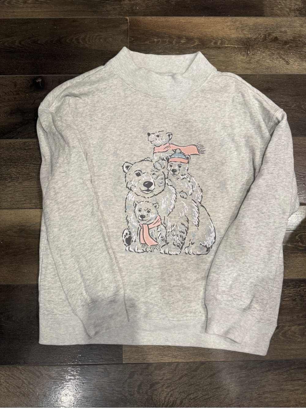 Hollister Light Gray Polar Bear Graphic Sweatshirt